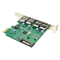 USB3.0 PCI-E4 Ports Expansion Card Sata Controller Card PCI To SATA 3.0 D720201 With SATA Power Port