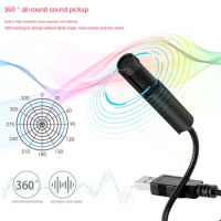 Mini USB Condenser Microphone, Mini Recording Wired Microphone for Singing, Voice Chat, Webcast, Online Teaching
