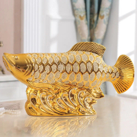 Pajangan Ikan Arwana Emas Arowana Golden Fish Feng Shui Wedding Home Decor