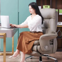 Luxurious Recliner Office Chair Leather Massage Computer Boss Home Gaming Chair Vanity Sillas De Oficina Office Furniture Design