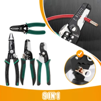 9in1 Wire Stripper Multifunctional Sharp-nosed Peeling Pliers Electrician Crimping Pliers Electric Cable Stripping Crimping Tool