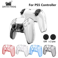 DATA FROG Transparent Cover for PS5 Controller Hard PC Clear Case for Playstation 5 Gamepad Accessories