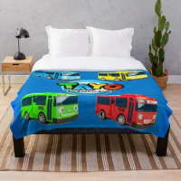 Tayo the Little Bus Sherpa Fashion Print Fluffy Blanket Home Bedroom Sofa Gift Four Seasons Sheets Blanket and Lounge Cover