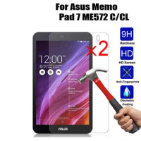 2Pcs/Lot 9H Real Tempered Glass For Asus Memo Pad 7 ME572 C/CL Tablet 9H Tablet Screen Protector Protective Film Guide