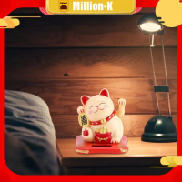 Kucing Maneki Solar / Solar Patung Kucing Hoki / Kucing Hoki Pajangan Mobil