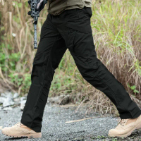 Fashion MOMO Celana Panjang Cargo Pria Tactical Waterproof Pants Polyester L - AP78 - Black Viral