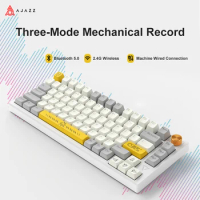 AJAZZ AK816Pro 81 Keys RGB Hot Swap Keyboard Wireless Gaming Mechanical Keyboard PBT Keycap Tri-mode Keyboard for Mac Windows
