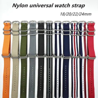 18mm 20mm 22mm 24mm Nylon Canvas Nato watchband Stainless Steel Buckle Bracelet Universal strap for Omega Swatch Moonswatch