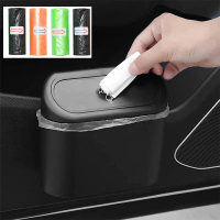 Tong sampah gantung Goodlook untuk kereta, kotak penyimpanan habuk kenderaan, tong sampah penekan pe