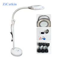 ZiCatkin 2022 New 360 Degree 8X Magnifying Glass LED Beauty Lamp Tattoo Lamp Makeup Manicure Nail Tattoo Floor Lamp Beauty Salon