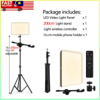 Video light panel LED fill light dual color adjustment color temperature studio light with bracket t