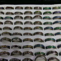wholesale Russian letters mood ring to change color mood ring Double loop rotating mood ring mix size