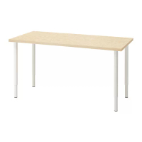 MITTCIRKEL/OLOV 書桌/工作桌, 松木效果/白色, 140x60 公分