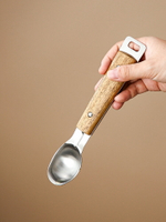 木柄不銹鋼勺子 創意冰淇淋勺 冰激凌勺挖勺 雪糕挖球器