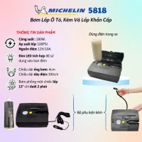 Máy Bơm Ô Tô, Xe Máy Kèm Vá Lốp Xe Khẩn Cấp 12V Michelin 5818 - Công Suất 180w - Hàng Chính Hãng - B