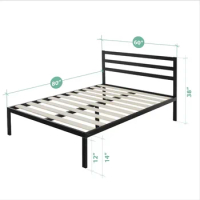 ZINUS Mia Metal Platform Bed Frame with Headboard Wood Slat Support No Box Spring Needed Easy Assembly Queen