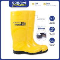 GOSAVE Sepatu Boots Safety Teralion Premium PVC Ujung Besi Safety Shoes Steel Toe Cap Anti Slip Taha