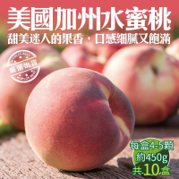 預購 WANG 蔬果 美國加州水蜜桃450gx10盒(4-5入/盒_原裝盒)