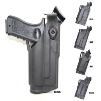 Military Belt Gun Holster for Glock 17 19/Beretta M9/Sig Sauer P226/Colt 1911/HK USP Airsoft Pistols Flashlight Mounted Holsters