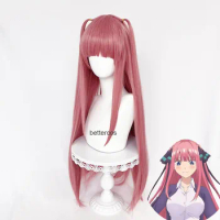 Nakano Nino Cosplay Wig Anime The Quintessential Quintuplets 80cm Long Straight Heat Resistant Hair 