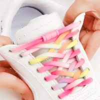 Colorful Round Elastic Shoe Laces No Tie Shoe Laces for Sneakers Adult Kids Nice Capsule Buckle Tennis Shoelace Without Ties