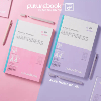 Sổ May Gáy FUTUREBOOK A4 300/200/140 trang Dòng kẻ Caro 70GSM - Happiness A4 Caro