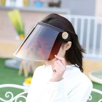 男女夏季太陽帽鏡面防曬帽防紫外線遮陽帽防風護臉戶外騎行帽