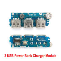 3 USB Power Bank Charger Circuit Board 5V 2.1A Step Up Boost Power Module Powerbank 3V To 5V With Led