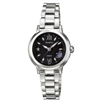 CASIO SHEEN系列 璀璨時尚電波都會腕錶-銀黑-SHW-1500D-1ADR