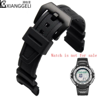 Watch accessories for Casio CASIO SGW-100-1V black silicone rubber men's outdoor sports waterproof watch band