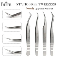 BEFER BEAUTY Eyelash Extension Tweezers Profession Makeup Stainless Steel Eyelash 3D accurate Clip F