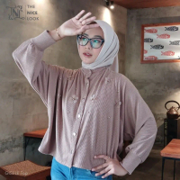 Atasan Wanita GISELE Top Bordir Bunga dan Mutiara - Model Longgar, Stylish & Nyaman blouse  vintage