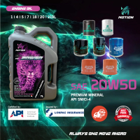 MOTION 20w50 Premium Diesel Mineral Car Engine Oil 7L API CI-4 minyak hitam Kereta 4x4, 4WD MOTION 2