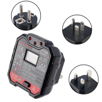 Socket Tester HT106B D E Digital Display Voltage Detector US EU UK Plug Fire Ground Zero Line Polarity Phase Check