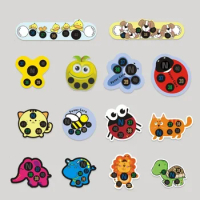 10Pcs/lot Baby Bath Cartoon Forehead Temperature Change Measurement Tape Range 35 To 40 Degree Animals Pattern Thermometer