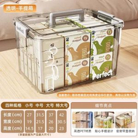 內地直送 - 家用衣服褲子手提收納盒雜物全透明儲物整理箱塑膠透明收納箱