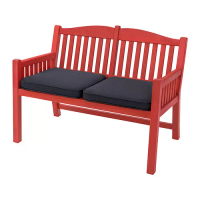 PÄRONHOLMEN 戶外背靠式長凳, 紅色/järpön/duvholmen 碳黑色