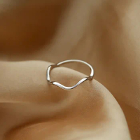 S925 sterling silver plain gold-plated ring female niche design advanced cold wind index finger ring ring jewelry