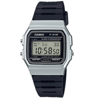 CASIO 運動小子電子錶(F-91WM-7A)-黑x銀框-35mm / 考試錶