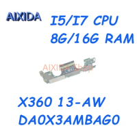 AIXIDA DA0X3AMBAG0 L71986-601 L71986-001 L71989-001 For HP Spectre X360 13-AW Laptop Motherboard With I5/I7 CPU 8G/16G RAM