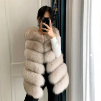 Real Fox Fur Vest For Women High Quality Genuine Fur Vest Women's Fur Coat Sleeveless Plus Size Female Natural Fur Jacket