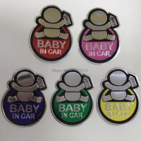 by DHL/Fedex 500pcs car sticker Lovely Baby On Board Warning Decal Reflective Waterproof Car Aluminum Vinyl Stickers Color