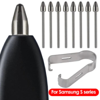 For Samsung Galaxy S Pen Replacement Nib Metal Stylus Refill Tips with Auxiliary Clip Accessories for Samsung Tab S7 S8 S23 S22