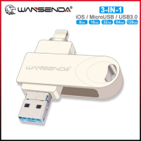 WANSENDA 128GB USB Memory Stick for iPhone Flash Drive 64GB 32GB 16GB External Storage Flashdisk Compatible with iOS/iPad/Andr