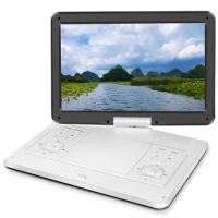 HD Rotatable Screen 22 Inch DVD CD Player Super Slim Game Built-in Battery Home Portable Moving 3D Disc Video Machine Speaker TV