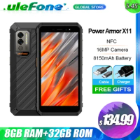 Ulefone Power Armor X11 Rugged Phone 8150 mAh 8GB RAM 32GB ROM Waterproof Smartphone NFC 2.4G/5G WiFi Portable Cellphone Global