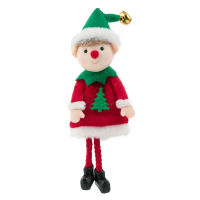 Plush Christmas Elves Toy Boy and Girl Elf for Doll Hanging Ornaments for Christmas Holiday Door Tre