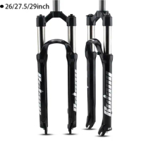 BOLANY 26/27.5/29inch Bicycle Fork Spring Coil MTB Cycling Supension Forks Straight 100mm travel Mechanical Shock Forks