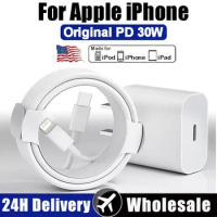 Original PD 30W Charger for Apple iPhone 14 13 12 11 Pro Max X XS XR 8 Plus AirPods Type C Fast Charging 1m/2m Cable Accessories