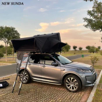 Supply aluminium hard shell car roof top tent with luggage racks for sale waterproof hard top roof tent